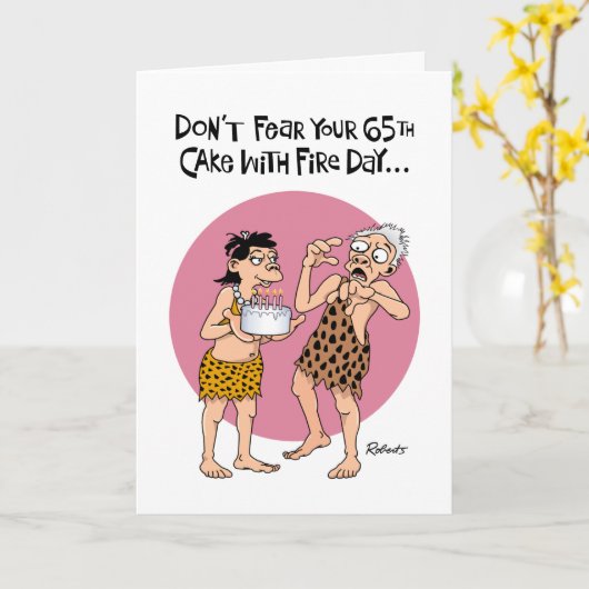 Carte Funny 65th Birthday Card (Fleur jaune)