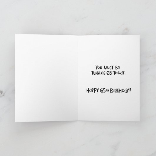 Carte Funny 65th Birthday Card (Intérieur)