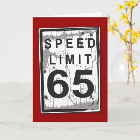 Carte Funny 65th Birthday Speed Limit Card (Fleur jaune)