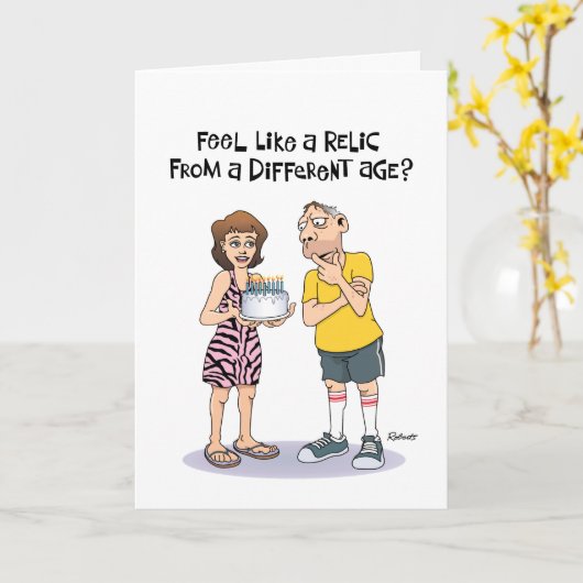 Carte Funny 66e anniversaire (Fleur jaune)