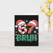 Carte Funny 67 Bruh Christmas Design Meme Lights Candy C (Fleur jaune)