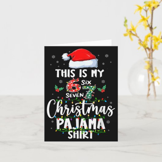 Carte Funny 67 Christmas Pajamas Shirt Six Seven Meme Br (Fleur jaune)