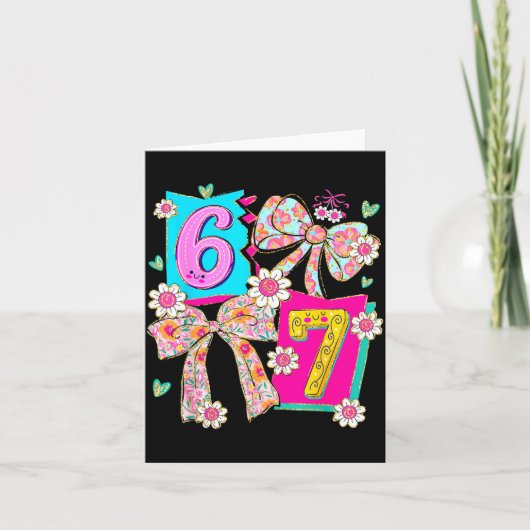 Carte Funny 67 Coquette Bow Design For Girly Aesthetic L (Devant)