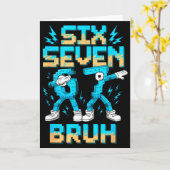 Carte Funny 67 Dab Six Seven Burh Christmas 6 7 Dabbing  (Fleur jaune)