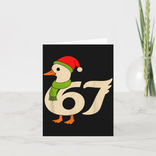 Carte Funny 67 Goose Christmas 6 7 Meme Duck Santa Hat F (Devant)