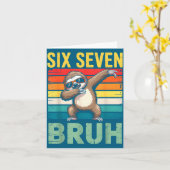 Carte Funny 67 Meme Boys Kids 6 7 Dabbing Six Seven Bruh (Fleur jaune)