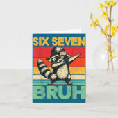 Carte Funny 67 Meme Boys Kids 6 7 Dabbing Six Seven Bruh (Fleur jaune)