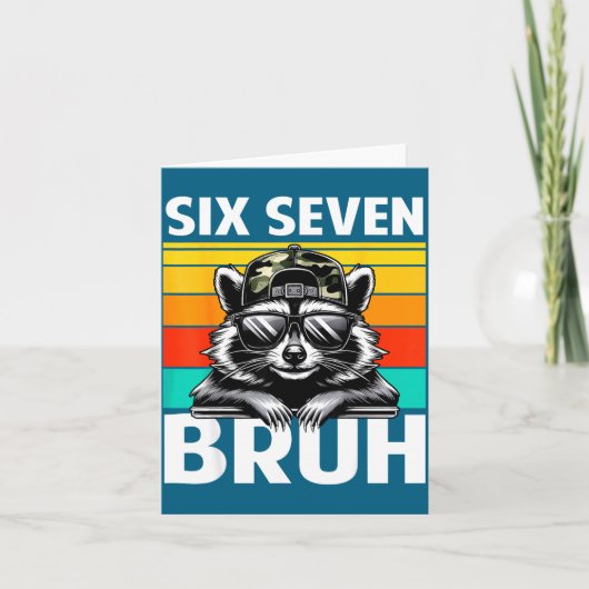 Carte Funny 67 Meme Boys Kids Camo Hat Six Seven Bruh Ra (Devant)