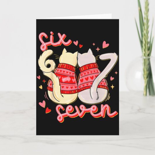 Carte Funny 67 Meme Cat Heart Valentines Six Seven Cat 6 (Devant)