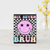 Carte Funny 67 Meme Happy Face 6-7 Boys Kids Teens Six S (Fleur jaune)