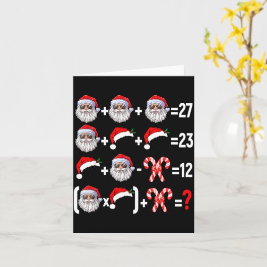 Carte Funny 67 Meme Santa Christmas Tree Math Teacher Xm (Fleur jaune)