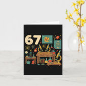 Carte Funny 67 Meme Science Teacher Students Six Seven M (Fleur jaune)