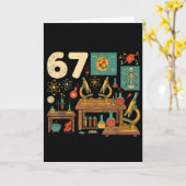 Carte Funny 67 Meme Science Teacher Students Six Seven M (Fleur jaune)