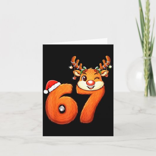 Carte Funny 67 Reindeer Christmas Six Seven Meme 6 7 Tee (Devant)