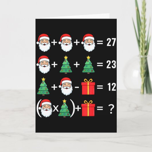 Carte Funny 67 Santa Tree Math Teacher Christmas Xmas Hu (Devant)