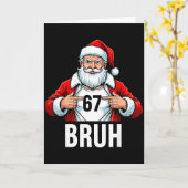 Carte Funny 67 Six Seven Bruh Meme Christmas Santa Men W (Fleur jaune)