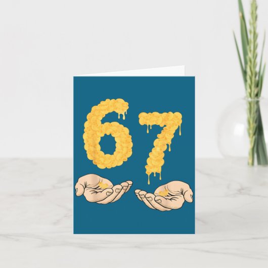 Carte Funny 67 Six Seven Cheesy Mac &amp; Cheese 6 7 Kid (Devant)