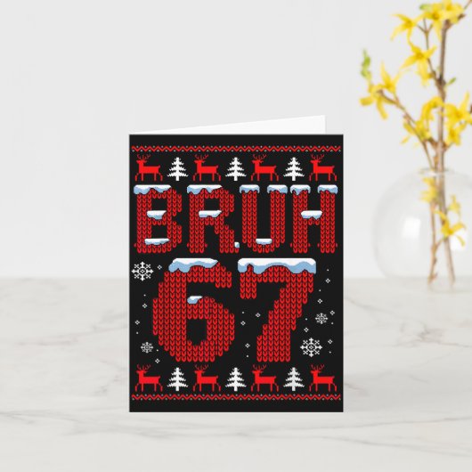 Carte Funny 67 Six Seven Christmas Bruh Santa Kids Boys (Fleur jaune)