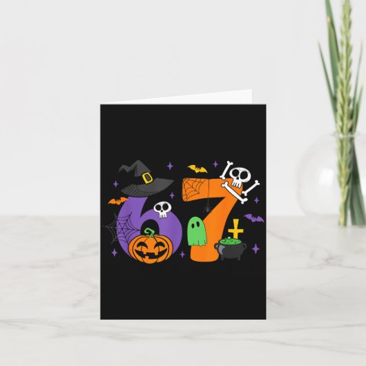 Carte Funny 67 Six Seven Halloween Meme Gen Alpha (Devant)