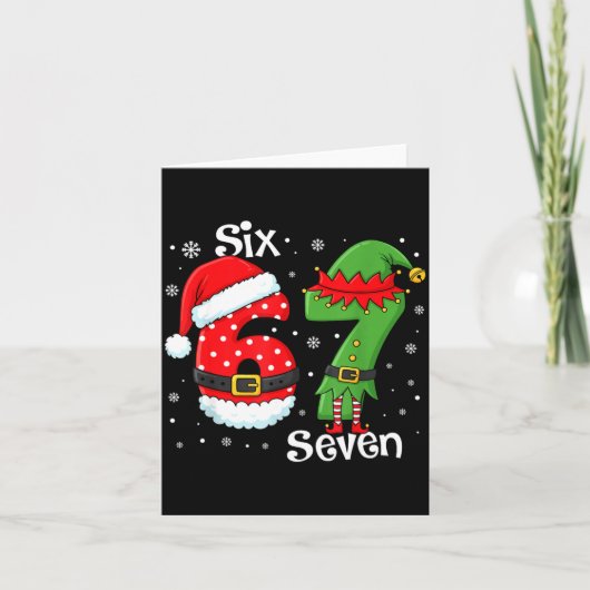 Carte Funny 67 Six Seven Meme 6 7 Elf Santa Christmas Pa (Devant)