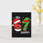 Carte Funny 67 Six Seven Meme 6 7 Elf Santa Christmas Pa (Fleur jaune)