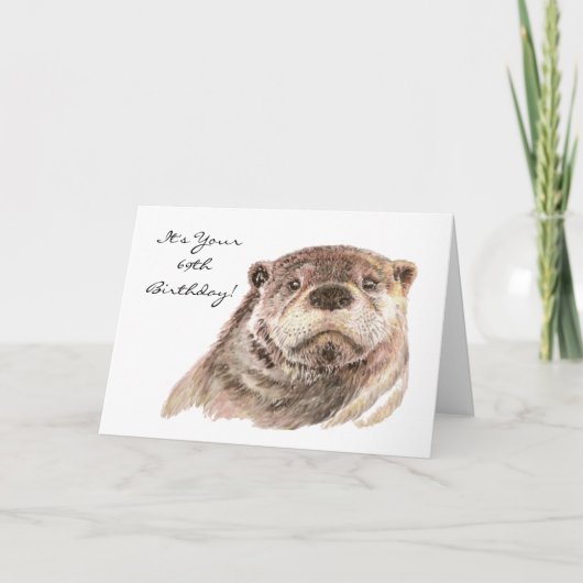 Carte Funny 69e anniversaire mignonne Otter Nature, Faun (Devant)