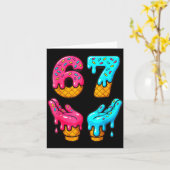 Carte Funny 6 7 67 Six Seven Meme  (Fleur jaune)