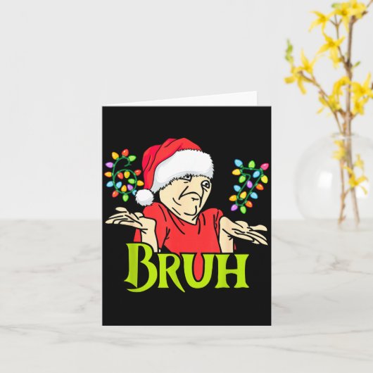 Carte Funny 6 7 Bruh Merry Christmas Santa 67 Meme Men W (Fleur jaune)