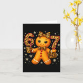 Carte Funny 6 7 Christmas Leopard Bow Gingerbread Girls  (Fleur jaune)