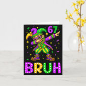 Carte Funny 6 7 Mardi Gras Six Seven Dabbing Boy 67 Mard (Fleur jaune)