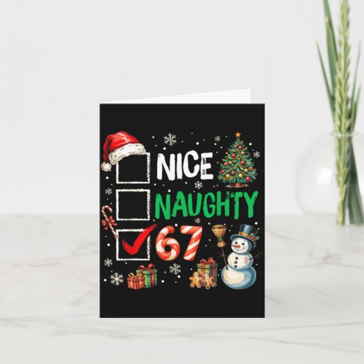 Carte Funny 6-7 Meme Nice Naughty 67 Christmas Brain Rot (Devant)