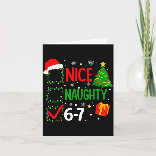 Carte Funny 6-7 Meme Nice Naughty 67 Christmas Brain Rot (Devant)