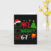 Carte Funny 6-7 Meme Nice Naughty 67 Christmas Brain Rot (Fleur jaune)