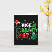 Carte Funny 6-7 Meme Nice Naughty 67 Christmas Brain Rot (Fleur jaune)