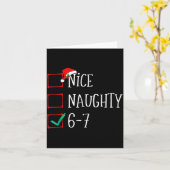 Carte Funny 6-7 Meme Nice Naughty 67 Christmas Six Seven (Fleur jaune)