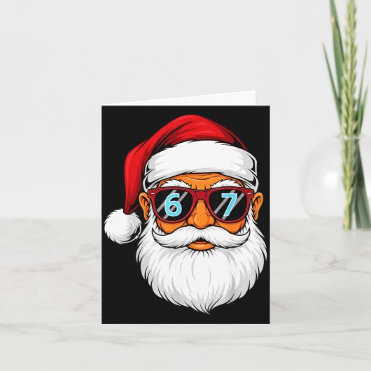 Carte Funny 6 7 Six Seven Meme Santa Face Christmas Men (Devant)