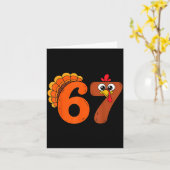 Carte Funny 6 7 Six Seven Meme Thanksgiving Turkey Holid (Fleur jaune)
