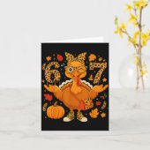 Carte Funny 6 7 Thanksgiving Leopard Bow Turkey Six Seve (Fleur jaune)