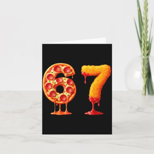 Carte Funny 6 7 Zza Nugget Meme Six Seven 67 Food Lovers (Devant)