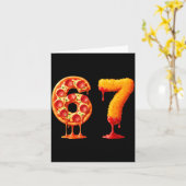 Carte Funny 6 7 Zza Nugget Meme Six Seven 67 Food Lovers (Fleur jaune)