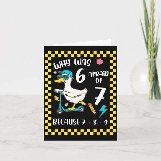 Carte Funny 6 Afraid Of 7 Silly Goose Six Seven 67 Meme (Devant)