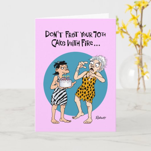 Carte Funny 70e anniversaire (Fleur jaune)