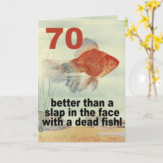 Carte Funny 70e anniversaire (Fleur jaune)