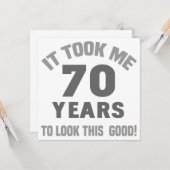 Carte Funny 70e anniversaire (Devant/Arrière en situation)