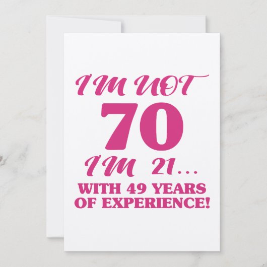 Carte Funny 70e anniversaire (Devant)