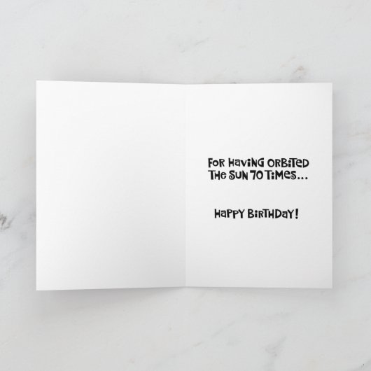 Carte Funny 70e anniversaire (Intérieur)