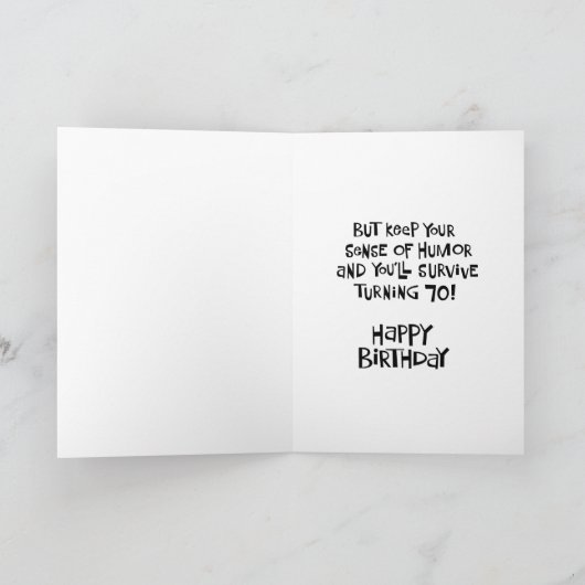 Carte Funny 70e anniversaire (Intérieur)