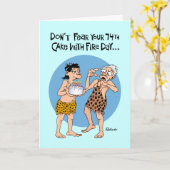 Carte Funny 74e anniversaire (Fleur jaune)