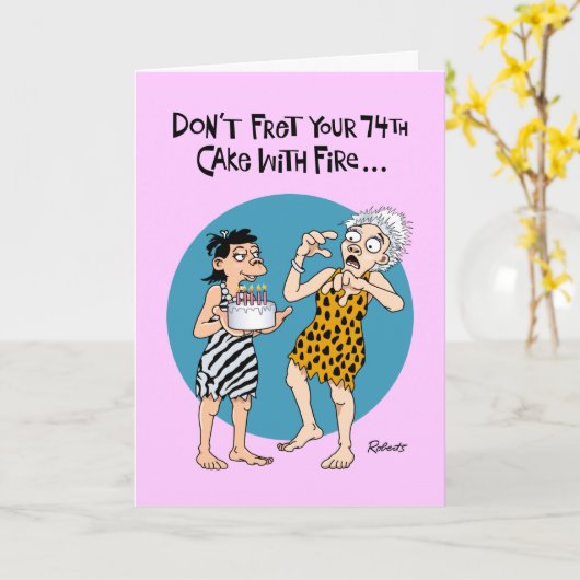 Carte Funny 74th Birthday Card (Fleur jaune)