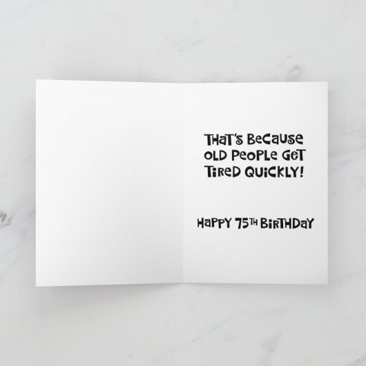 Carte Funny 75e anniversaire (Intérieur)